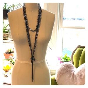 Express charcoal pearl necklace
